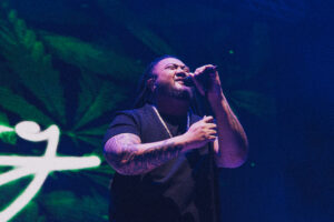 Close up of J BOOG on stage.